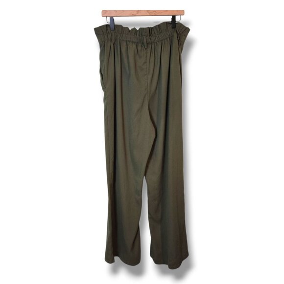 a new day pants womens XL olive green wide-leg high-waisted business casual - Picture 2 of 8